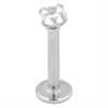 Round Jewelled Internally Threaded Labret - Steel