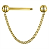 Rotating Chain Nipple Barbell - Golden Steel