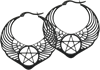 Winged Pentagram Hoops - Säljs i par