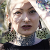Svarta Floral Hoops - Säljs i par
