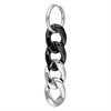 2 Tone Chunky Chain Hoops Steel/Black - Sold in pair