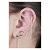 Steel and Silver Jewelled Ear Chain Ear Stud