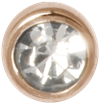 Triple Piercing Crystal Top (0.8mm gängtapp) - Rosé Titan