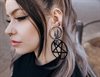 Big Black Pentagram Hoops - sold in pair