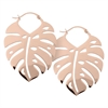 Big Monstera Leaf Rosé Hoops - Sold in Pair