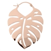 Big Monstera Leaf Rosé Hoops - Sold in Pair