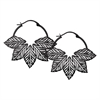 Abey Leaf Black Hoops - Sold in Pair