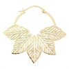 Abey Leaf Golden Hoops - Sold in Pair