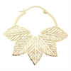 Guldiga Abey Leaf Hoops - Säljs i par