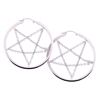 Steel Pentagram Chain Hoops - Sold in Pair