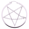 Steel Pentagram Chain Hoops - Sold in Pair