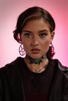 Svarta Pentagram Chain Hoops - Säljs i par