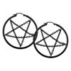 Svarta Pentagram Chain Hoops - Säljs i par