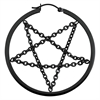 Svarta Pentagram Chain Hoops - Säljs i par