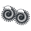 Svarta Floral Nautilus Hoops - Säljs i par