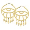 Thunderflash Golden Eye Hoops - Sold in Pair