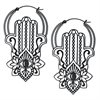 Black Khamsa Hoops - Sold in Pair