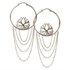 Lotus with Chains Rosé Hoops - Sold in Pair