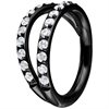 Svart Double Crystal Ring Clicker - Titan