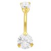 Double Jewelled Navelpiercing - Guld Stål