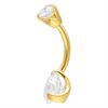 Double Jewelled Navelpiercing - Guld Stål