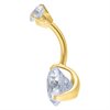 Big Double Jewelled Navelpiercing - Guld Stål