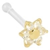Nässkruv Bioplast® med 18k Guld Flower Jewelled Top 