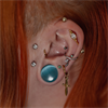 Jewelled Industrial Barbell - Guld Stål