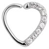 Jewelled Crystal Heart Continuous Ring - Stål