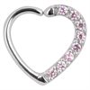 Jewelled Crystal Heart Continuous Ring - Stål