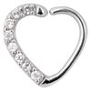 Jewelled Crystal Heart Continuous Ring - Stål