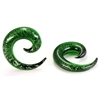 Green Glitter - Pyrex Glass Spiral
