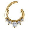 Hinged Sparkling Septum Clicker - Guld Stål