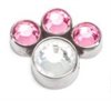 Jewelled Cluster Clip In - 4mm/3mm - Titan